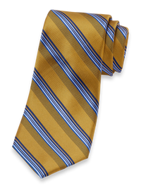 Stripe Woven Silk Tie - Yellow/blue