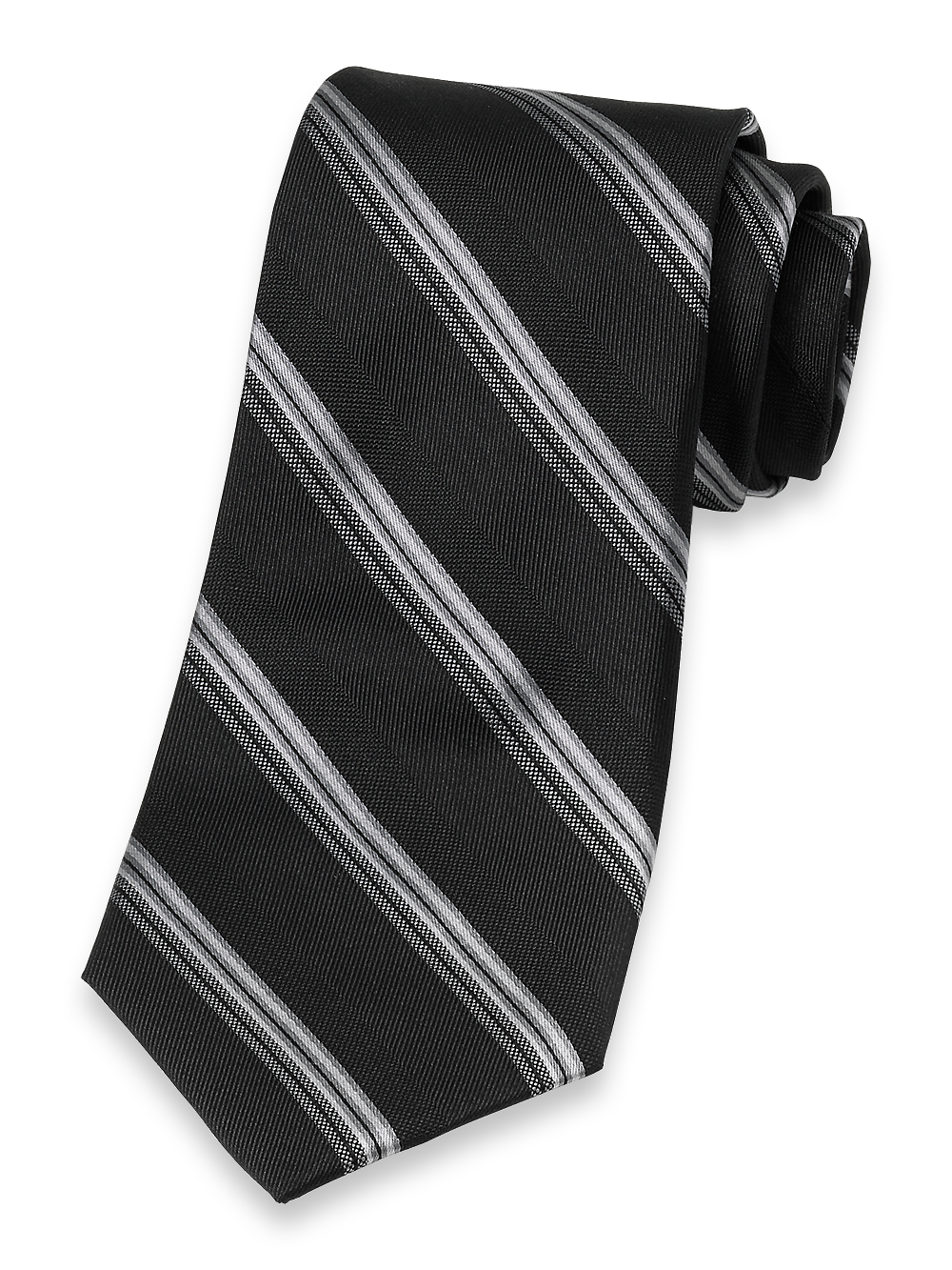 Product Image of Stripe Woven Silk Tie-Black