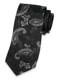 Paisley Woven Silk Tie - Black