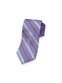 Stripe Woven Silk Tie - Purple/blue