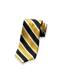 Stripe Woven Silk Tie - Yellow/black