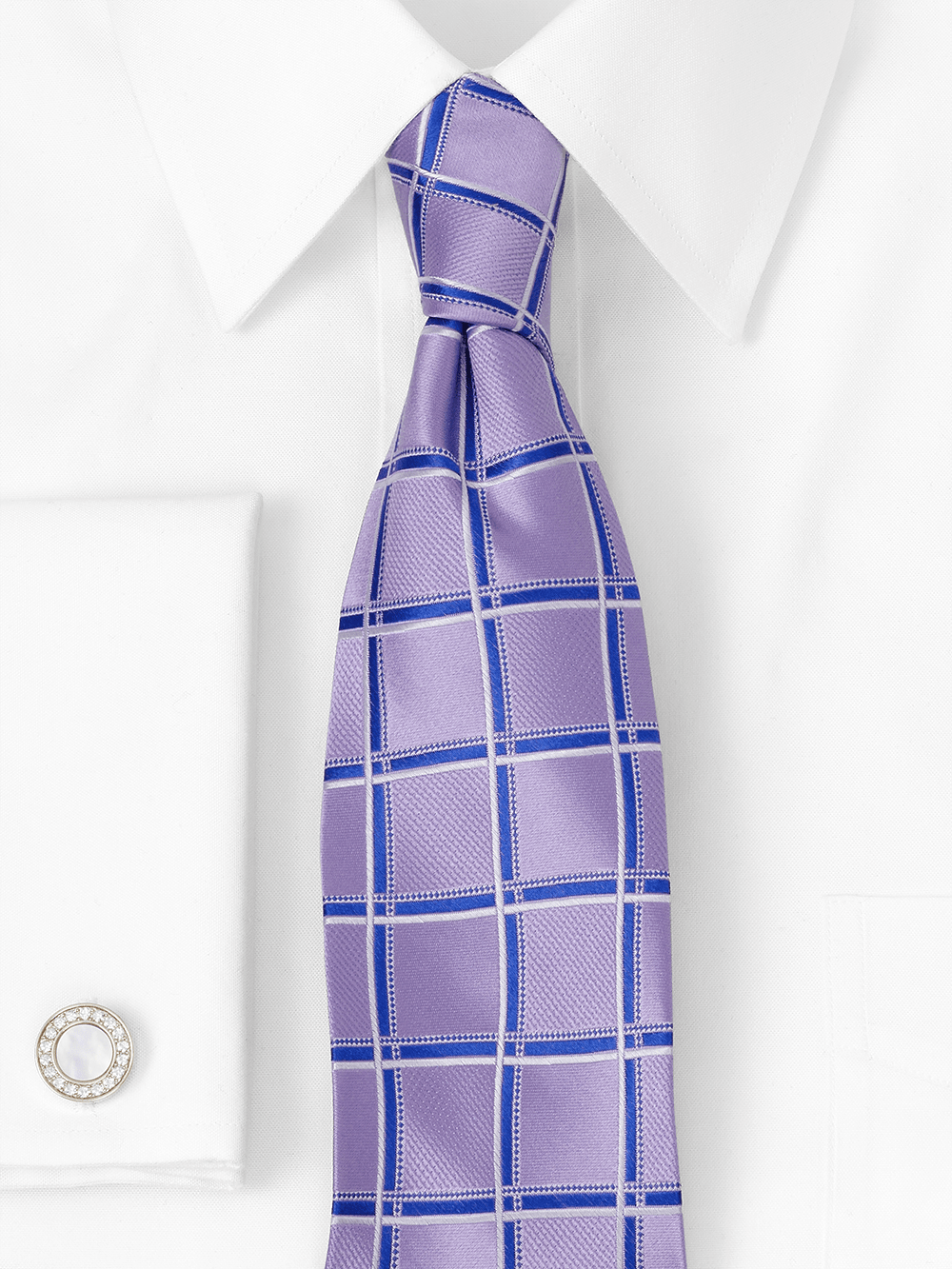 Alternate Image of Windowpane Woven Silk Tie-1
