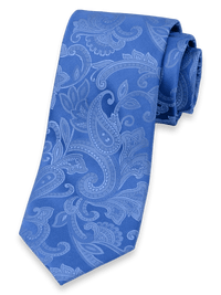 Paisley Woven Silk Tie - Blue