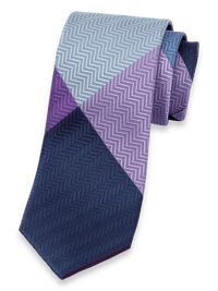 Patchwork Woven Silk Tie - Purple Multi