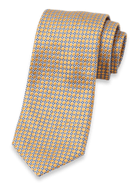 Geometric Woven Silk Tie - Yellow