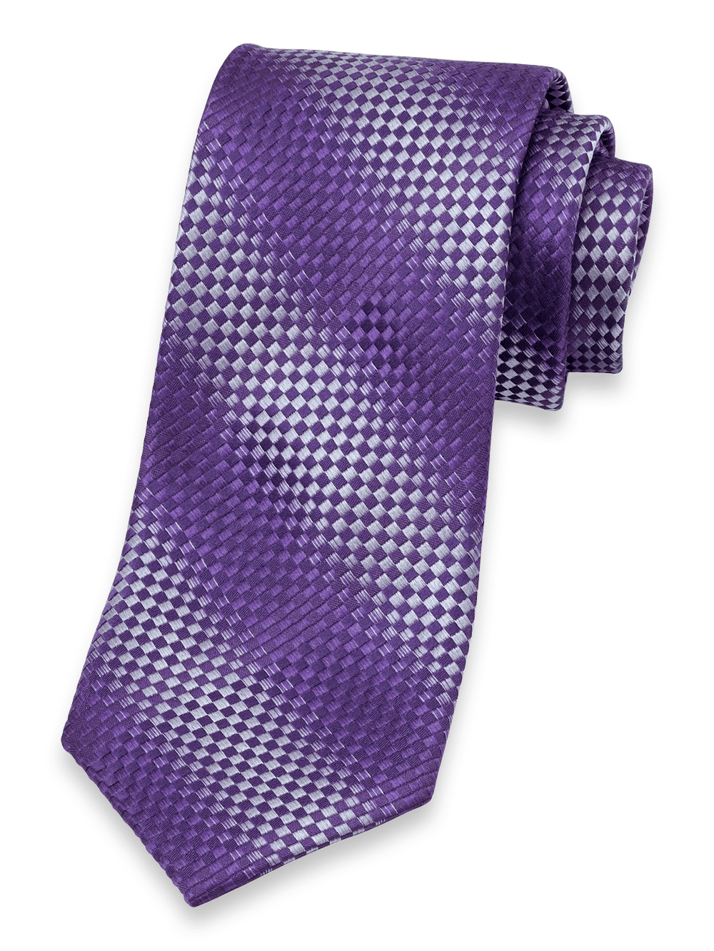 Product Image of Geometric Woven Silk Tie-Purple