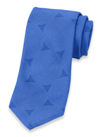 Circles Woven Silk Tie - Blue