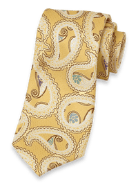 Paisley Woven Silk Tie - Yellow