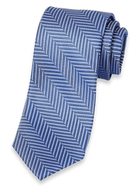 Herringbone Woven Silk Tie - Blue Multi