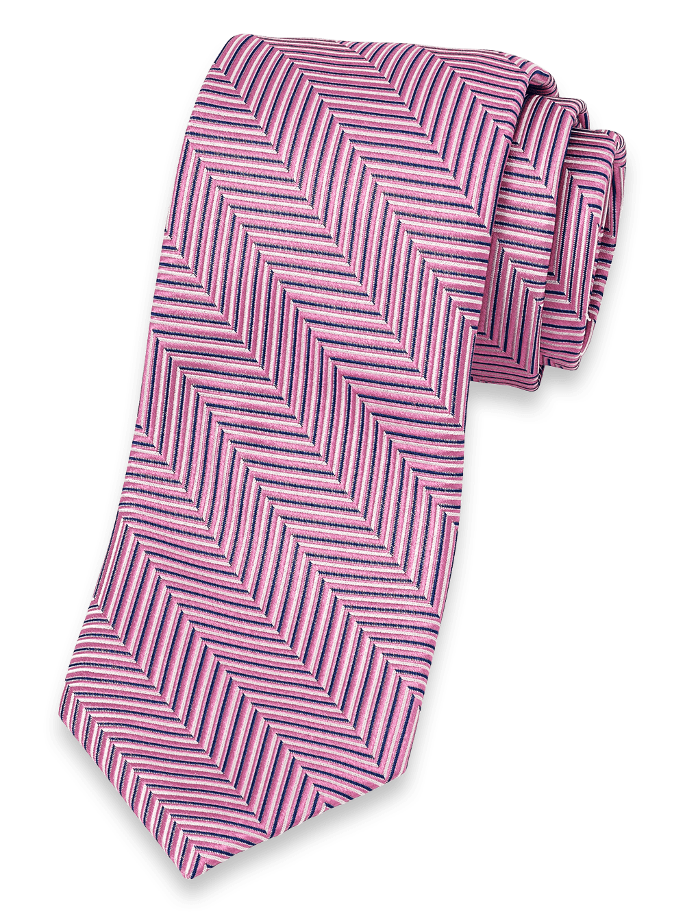 Product Image of Herringbone Woven Silk Tie-Pink Multi