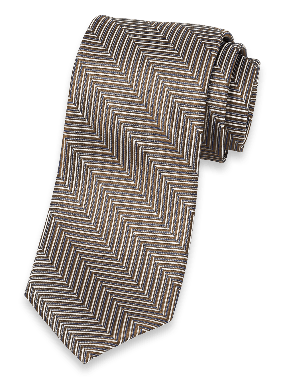 Product Image of Herringbone Woven Silk Tie-Brown Multi