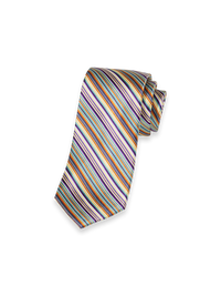 Stripe Woven Silk Tie - Purple Multi