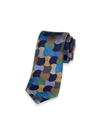Geometric Woven Silk Tie - Multi