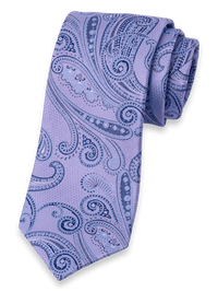 Paisley Woven Silk Tie - Lavender/blue