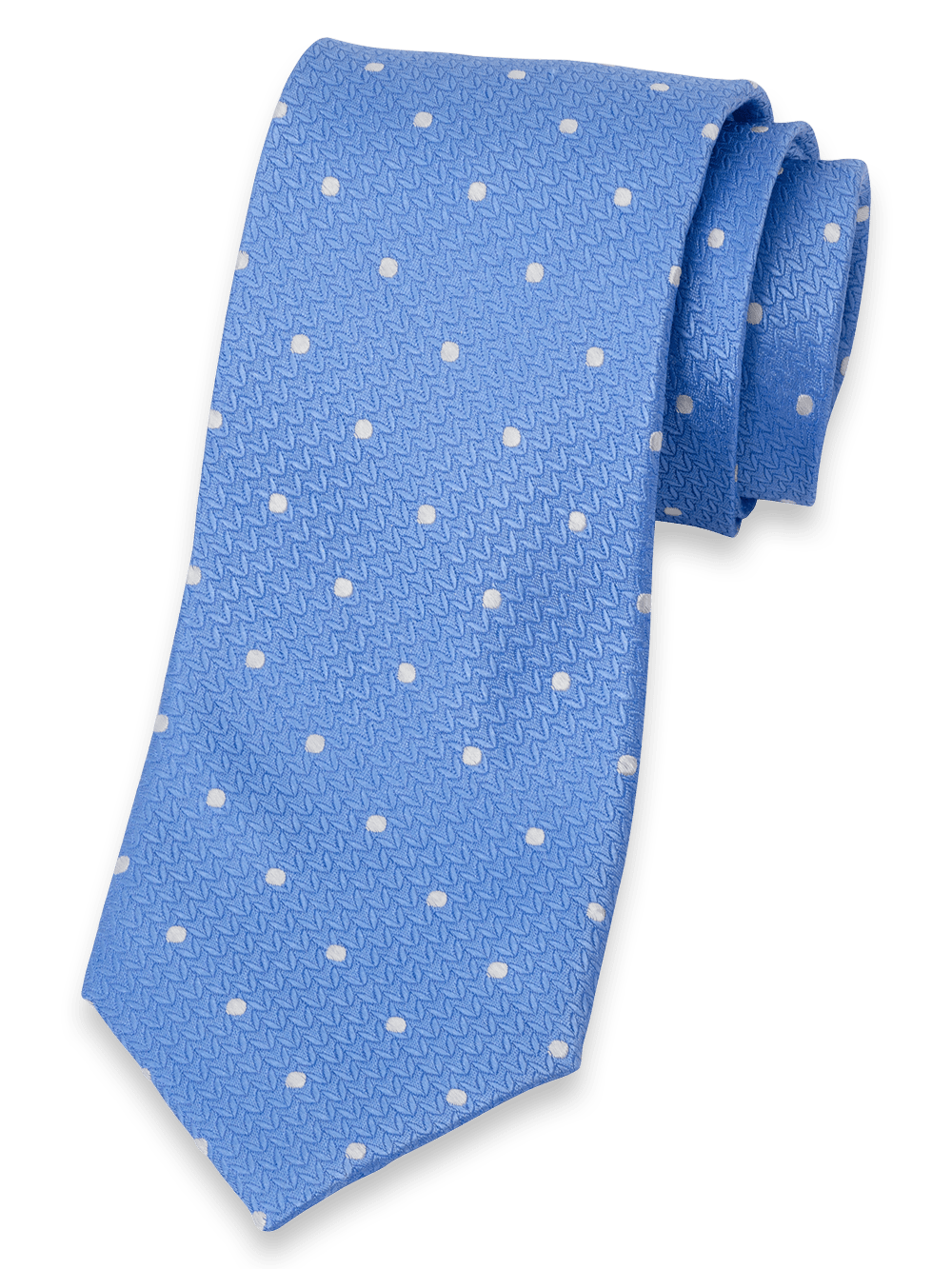 Product Image of Dot Woven Silk Tie-Light Blue/White
