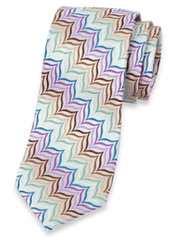 Herringbone Woven Silk Tie - Multi