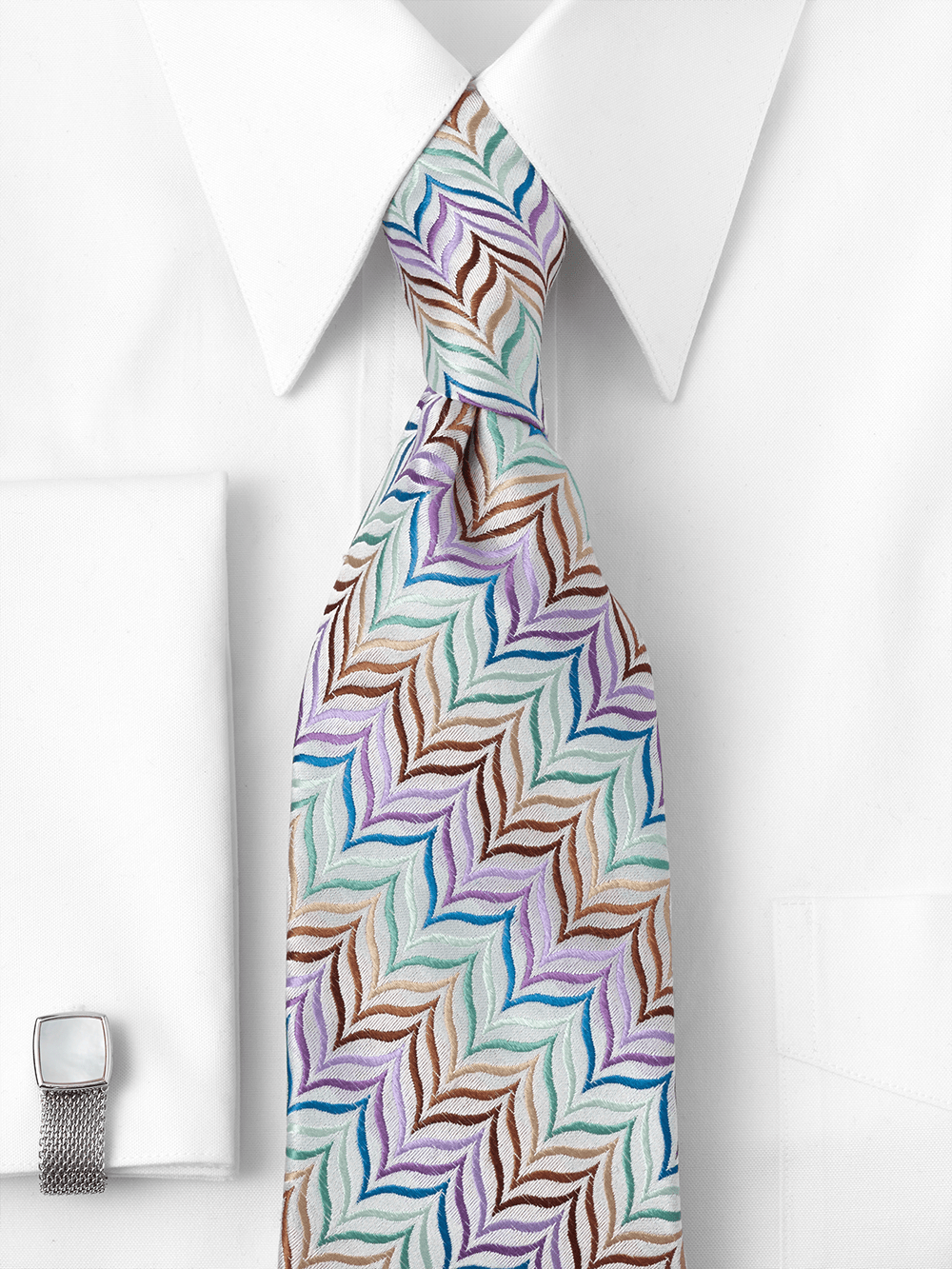 Alternate Image of Herringbone Woven Silk Tie-1