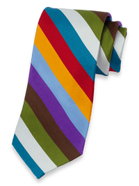 Stripe Woven Silk Tie - Multi