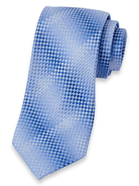 Geometric Woven Silk Tie - Blue
