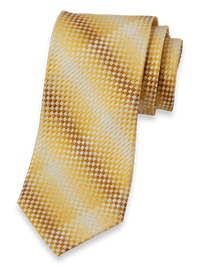 Geometric Woven Silk Tie - Yellow