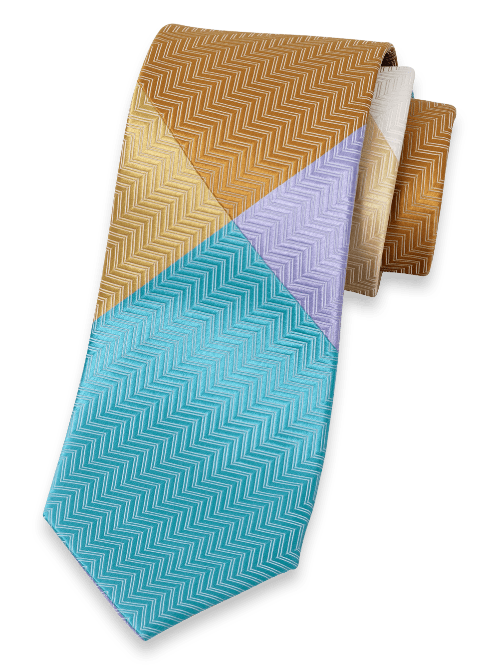 Product Image of Patchwork Woven Silk Tie-Multi