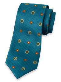 Deco Woven Silk Tie - Teal Multi
