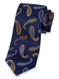 Paisley Woven Silk Tie - Navy Multi