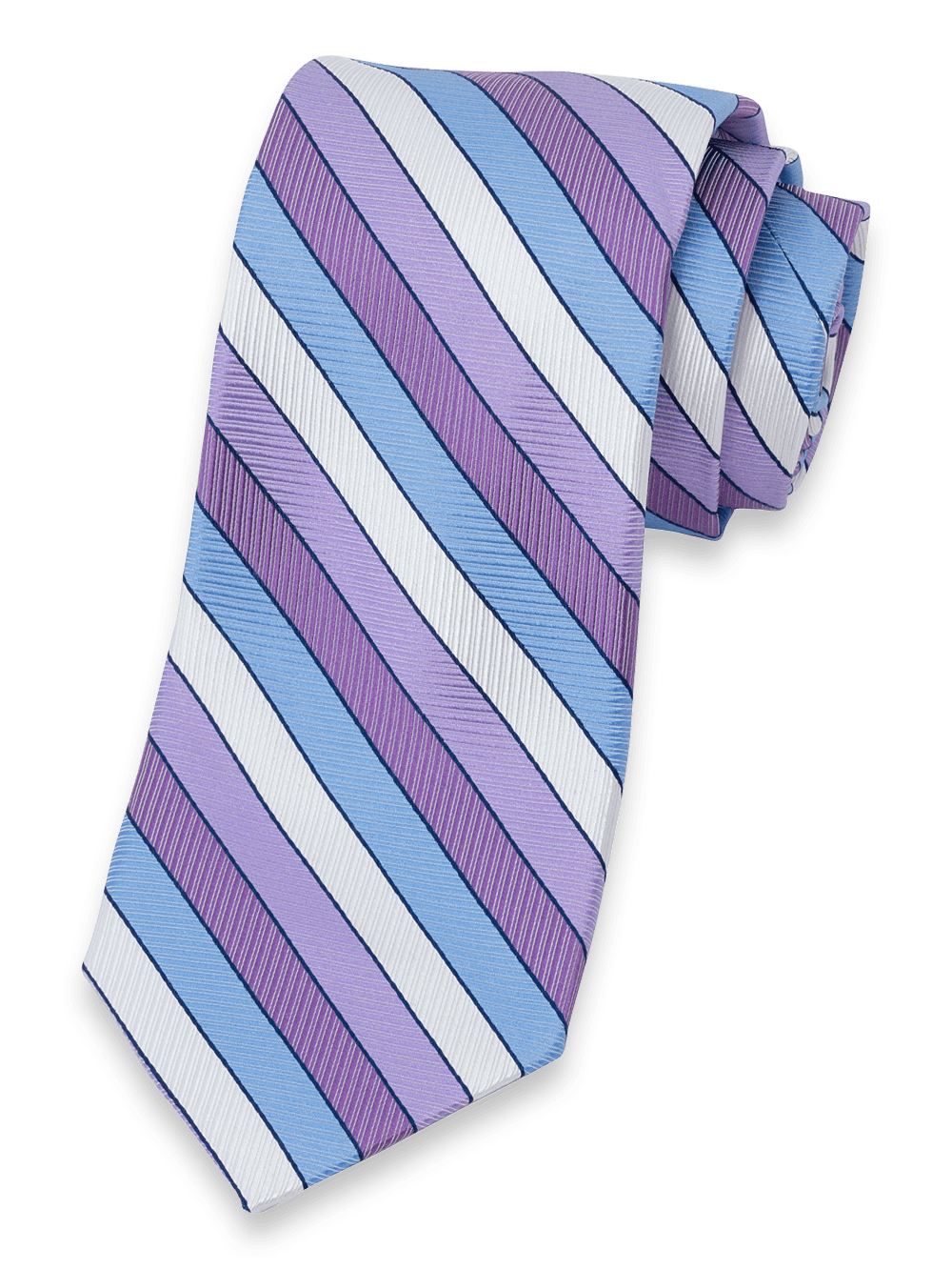 Product Image of Stripe Woven Silk Tie-Purple Multi