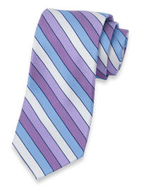 Stripe Woven Silk Tie - Purple Multi