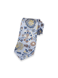 Floral Woven Silk Tie - Blue Multi