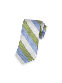 Stripe Woven Silk Tie - Green Multi