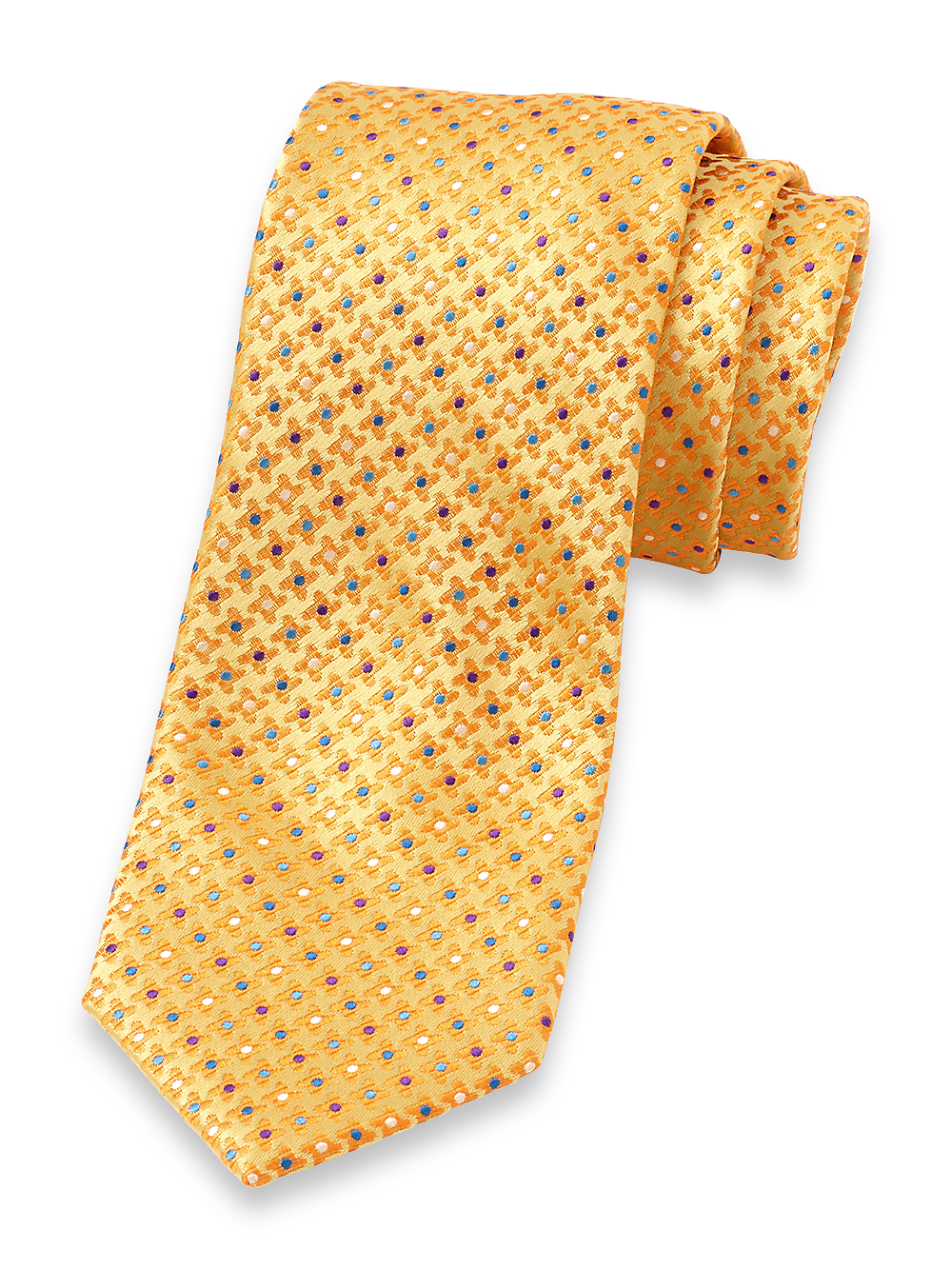 Product Image of Medallion Woven Silk Tie-Yellow