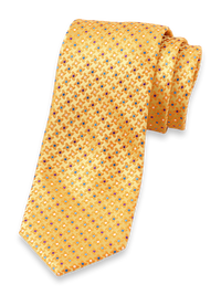 Medallion Woven Silk Tie - Yellow