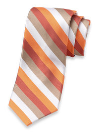 Stripe Woven Silk Tie - Orange Multi