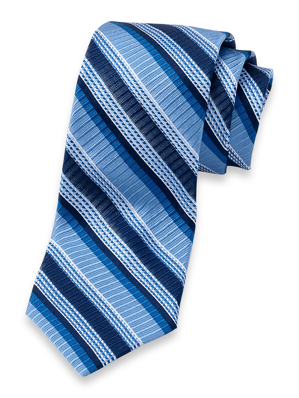 Product Image of Stripe Woven Silk Tie-Blue
