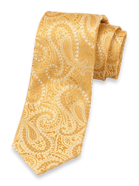 Paisley Woven Silk Tie - Yellow