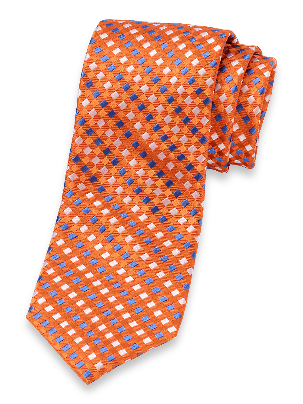 Product Image of Geometric Woven Silk Tie-Orange Multi