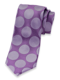 Large Dot Woven Silk Tie - Purple