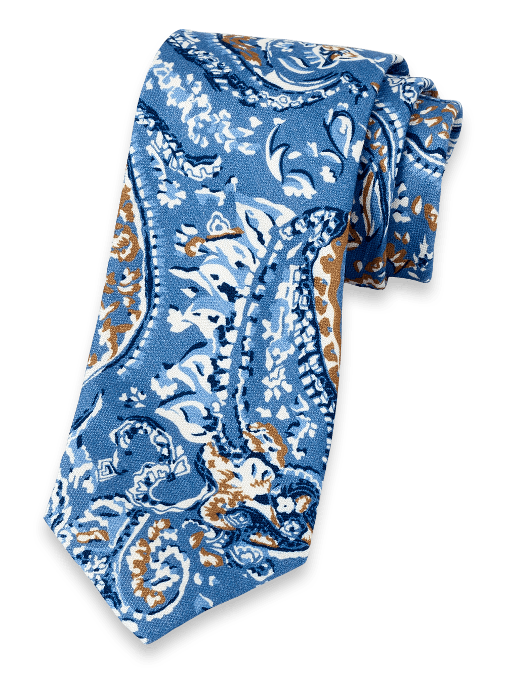 Product Image of Paisley Woven Silk Tie-Blue/Tan