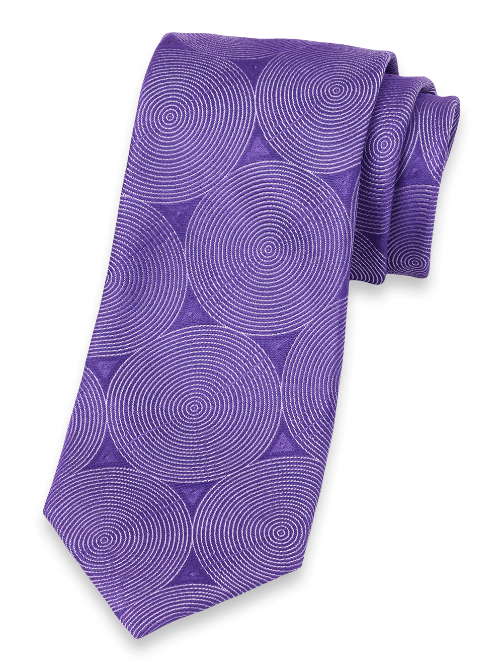 Product Image of Circles Woven Silk Tie-Purple