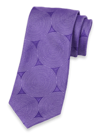 Circles Woven Silk Tie - Purple