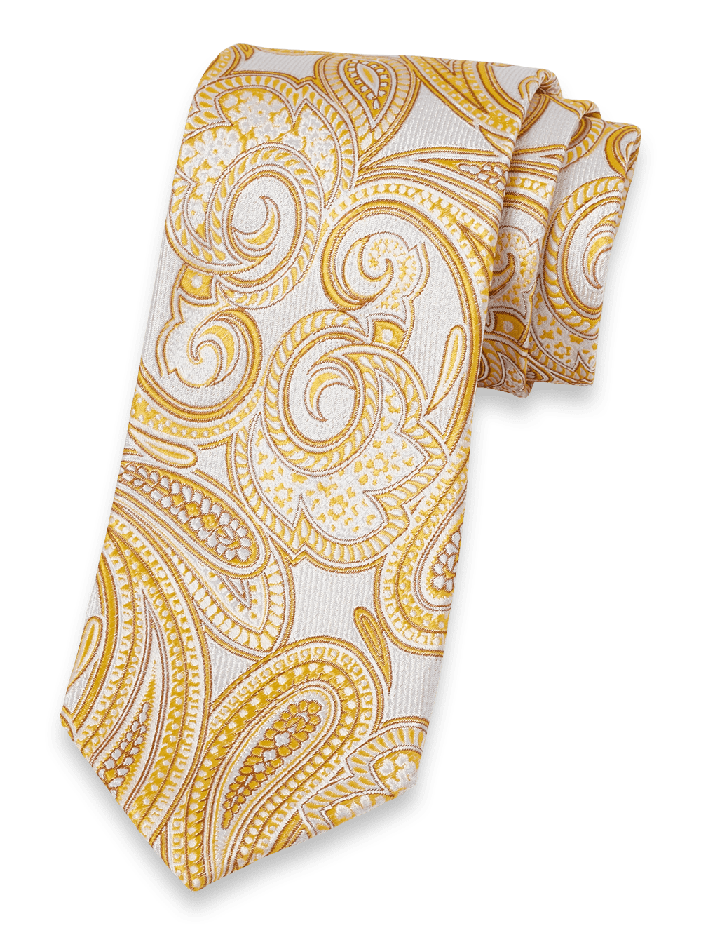 Product Image of Paisley Woven Silk Tie-Yellow