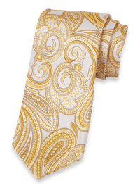 Paisley Woven Silk Tie - Yellow