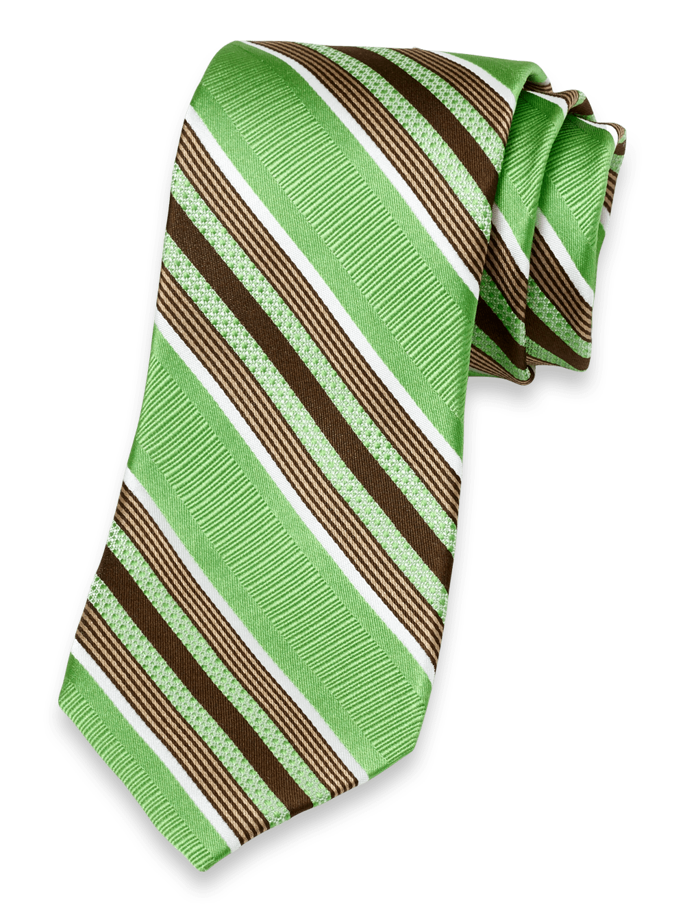 Product Image of Stripe Woven Silk Tie-Green