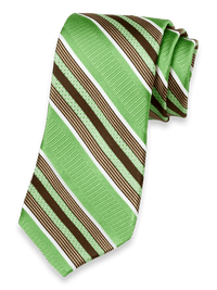 Stripe Woven Silk Tie - Green