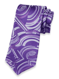Abstract Woven Silk Tie - Purple