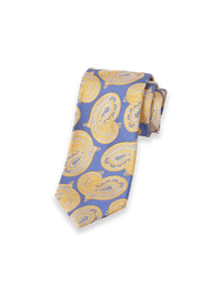 Paisley Woven Silk Tie - Yellow/blue
