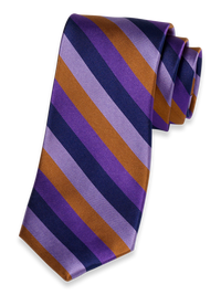 Stripe Woven Silk Tie - Purple Multi