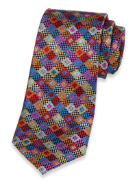 Geometric Woven Silk Tie - Multi