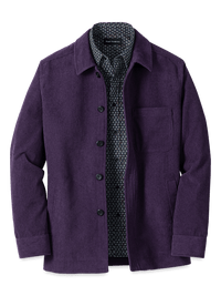 Microfiber Corduroy Shirt Jacket - Purple
